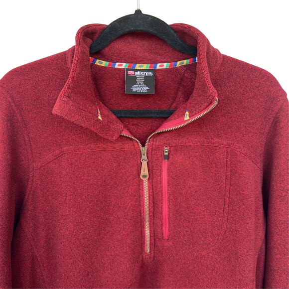 Sherpa Adventure Gear Red Quarter Zip Fleece Pullover Men’s Medium Jacket - Picture 3 of 6